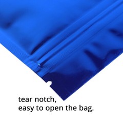 3x4in Both Sided Blue Glossy Foil Mylar Zip Lock Pouch Bag w/ Heat Seal Machine