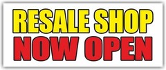 RESALE SHOP NOW OPEN Advertising Banner Vinyl Mesh Sign Custom Business Name