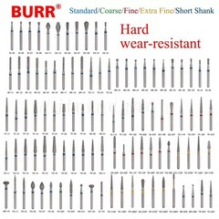 100 Types Dental FG Diamond Burs For High Speed Handpiece Friction Grip CE