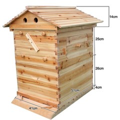 Auto Shed Honey Beehives Cedarwood Bee Box Beekeeping Hive with 7pcs Bee Frames