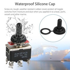 2X Toggle Switch ON/OFF/ON Heavy Duty 15A 380V DPDT 6 Terminal w/Waterproof Boot