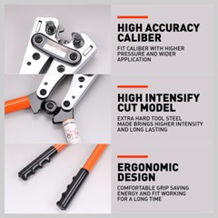 Cable Lug Crimper Tool 6-50mm² Wire Crimping Pliers Cutter 10,8,6,4,2,1/0 AWG