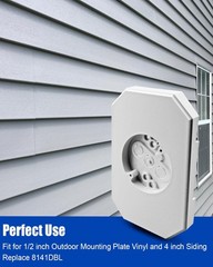 2 Pcs 8141DBL Siding Light Mounting Block Bracket White with Built-in Electri…