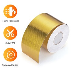 15FT – 50FT Gold Intake Heat Reflective Tape Wrap Self Adhesive High Temperature