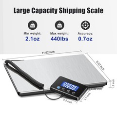 200kg 440lbs LCD Digital Postal Parcel Scales Platform Postage Shipping Weighing