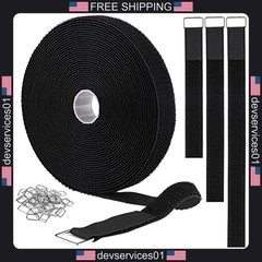 50 Pack Reusable Nylon Cable Straps with Metal Buckles for Organization