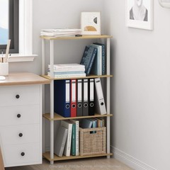 Furinno Turn-N-Tube 4-Tier Shelf Display Rack in Blonde Maple