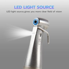 Dental Surgical LED Fiber Optic Implant Handpiece 20:1 Reduction Contra Angle DS