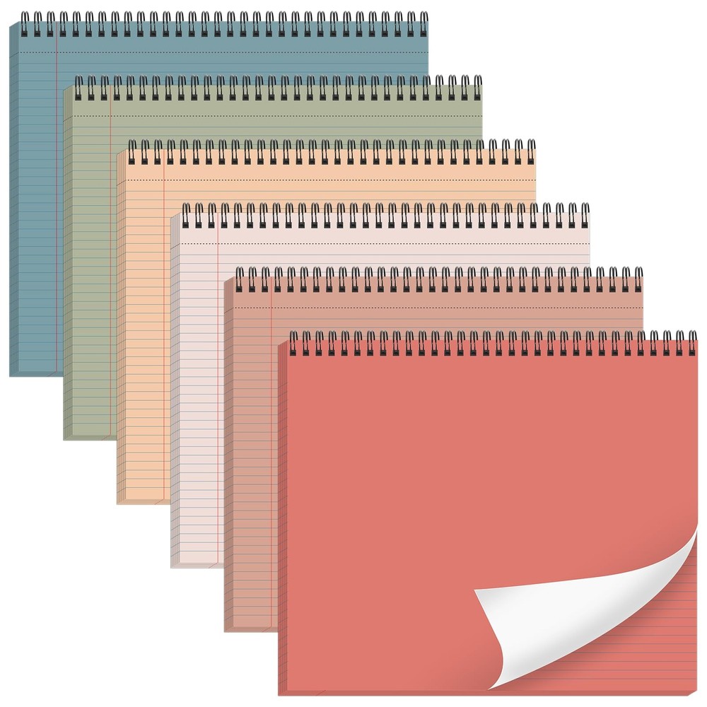 6 Packs 9.5″ x 11″ Landscape Note Pads College Ruled Notebooks Perforated Not…