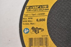 DeWalt DWAFV8918 FLEXVOLT Ceramic Metal Cutoff Wheel Type 1 NA751584