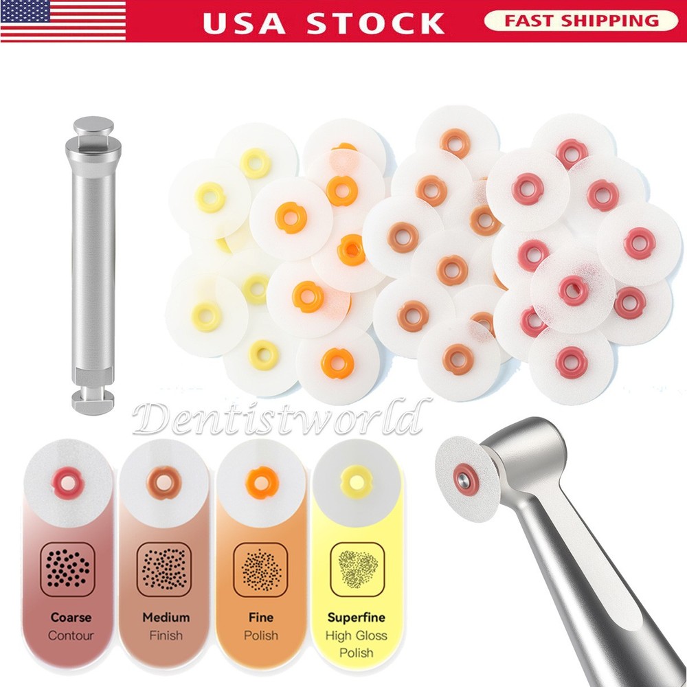 AZDENT Dental Polishing Discs Coarse Medium Fine Superfine RA2.35mm 40pcs disc