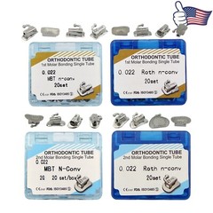 20 Sets Dental Orthodontic Buccal Tubes 1st 2nd Molar MBT Roth 022 Bondable Mesh