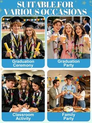 2.8 Inch x 164 FT Graduation Candy Lei Tubing Clear Poly 6 Color Ribbons
