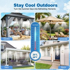 Misters for Outside Patio 30FT/9M, PreAssembled Misting Cooling System with 8…