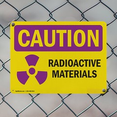 (2 Pack) Radioactive Materials OSHA Caution Radiation Sign Decal Metal Plastic