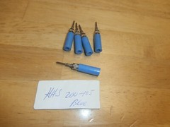 LOT/5 BLUE HH SMITH 200 PHONE TIP MALE PLUG,NOS