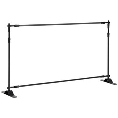 8x10Ft Banner Stand Heavy-Duty Backdrop Stand Telescopic Adjustable Repeat Step