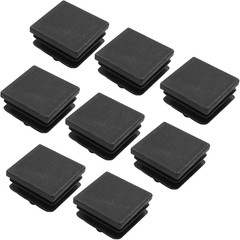8 Pack 1-1/4″ Square Plastic Plugs, Black Tubing End Caps Plugs Insert for Squar