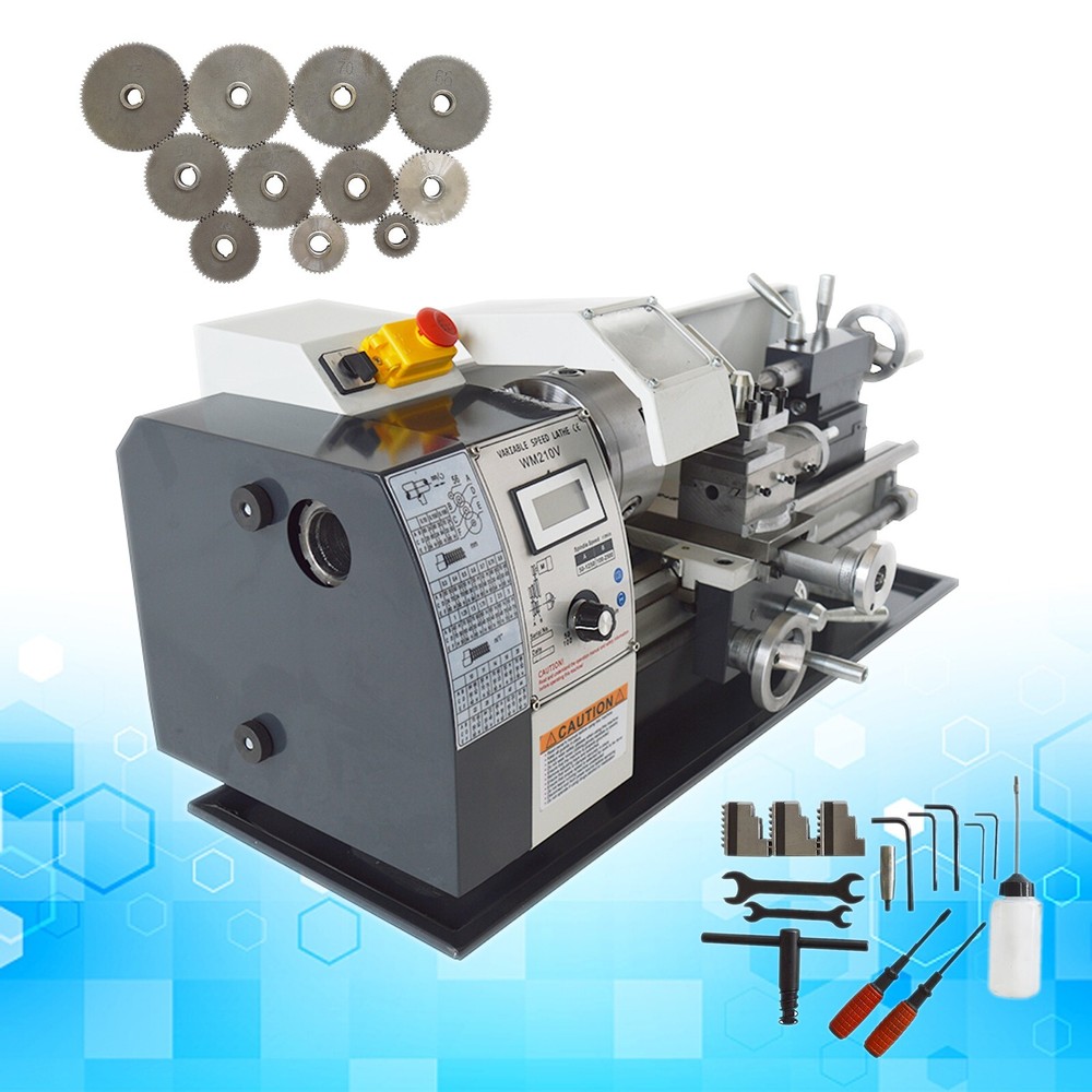 WM210V 8″*16″ Inch Thread Metal Lathe Machine 110V 900W Brushless Motor