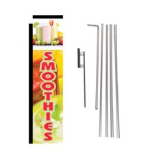 Smoothies 15′ Advertising Rectangle Feather Banner Flag w/ pole+spike