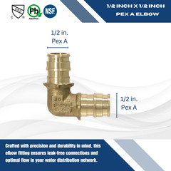 25 Pieces XFITTING 1/2″ Pex A Elbow, Expansion Elbow, Lead Free Brass