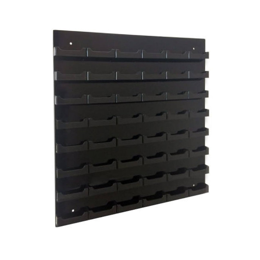 48-Pocket Black Acrylic Wall-Mount Business Card Holder