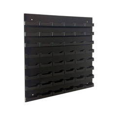 48-Pocket Black Acrylic Wall-Mount Business Card Holder
