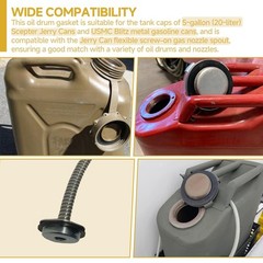 5Pack Jerry Can Gaskets Rubber, 3.35 inches (85.2mm) Outer, 2.25 inches (57.1mm)
