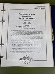 lot of 40 + vintage Briggs & Stratton Illustrated Parts List Manuals & Binder