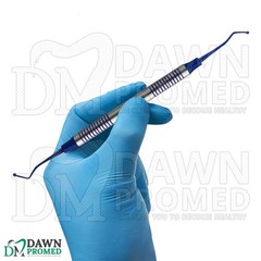 3 Pcs Spoon Excavator #19 Double Ended Blue Titanium Coated Dental Instruments