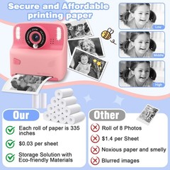 12 Rolls Thermal Print – for Instant Print Multiple Brands (12 Rolls-Black&Wh…