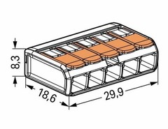 Wago 221-415 Five Conductor Compact Connectors Bulk 1000pcs