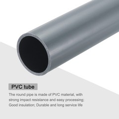 Rigid Round Pipe 36.8mm ID 42mm OD 8″ Length Light Grey High Impact