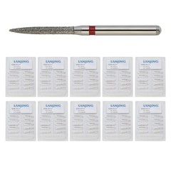Dental Flame Diamond Burs FG 863/012F Fine Grit High Speed Bur Friction Grip Bur