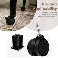 Multi-Surface Gas Grill Caster Wheels with Locking Feature – Fits Weber Models