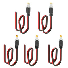 (Real 18AWG 5Pcs DC Barrel Connectors – 5.5X2.1Mm DC Plug Female Pigtail Connect