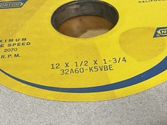 Norton 32A60-K5VBE Surface Grinding Wheel 12 x 1/2 x 1-3/4 Made in USA, 2070 RPM