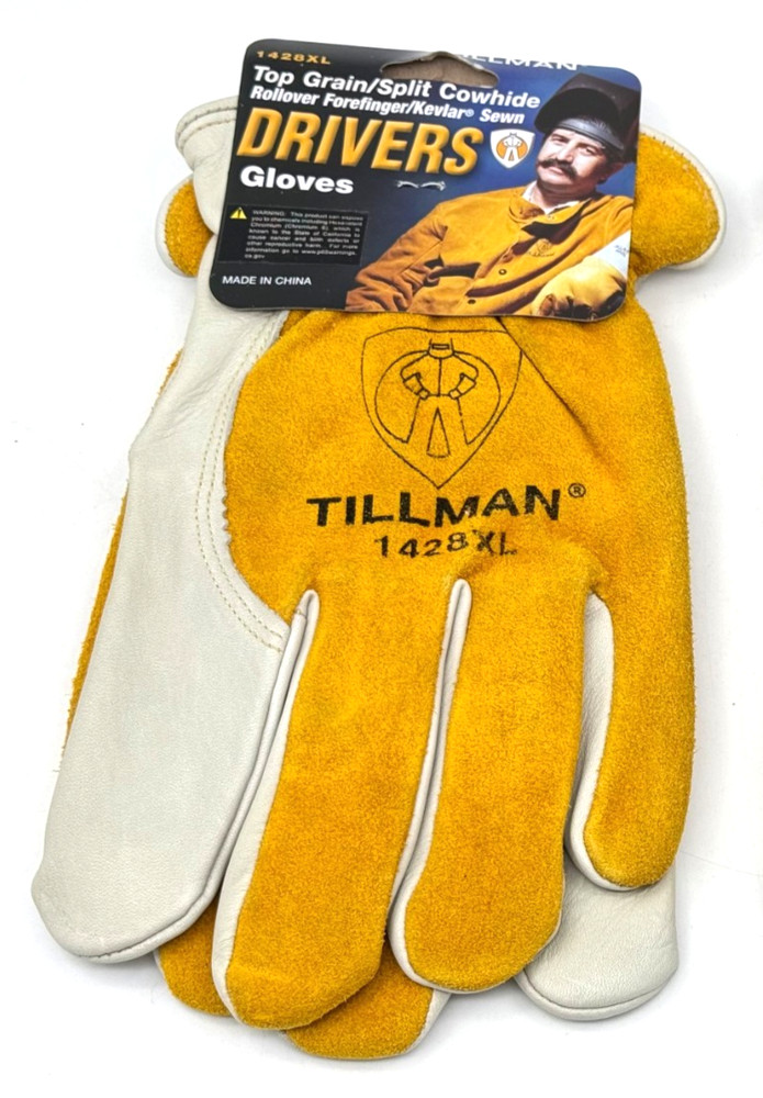 TILLMAN 1428XL Drivers Gloves Top Grain / Split Cowhide Size XL ~ Free Shipping
