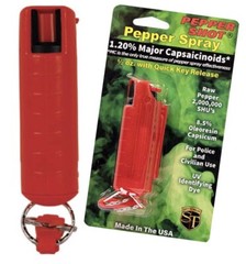 HOT!! Molded Case 1/2 oz KEYCHAIN POLICE Pepper Spray Defense Security CLIP Dye