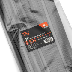 (100) 50 Pounds 14 Long BLACK UV Cable Zip Ties Ty Wraps Made USA