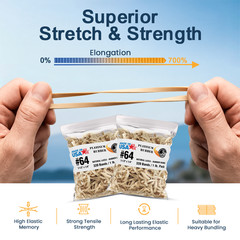 Bulk 5 Pounds – Platinum Rubber Bands #26644 Postal Size #64 (3-1/2 x 1/4″)