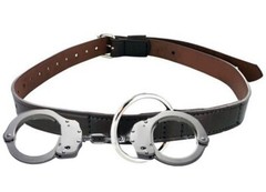 Premium Grade Leather Transport Belt w/ Police Issue Handcuffs Overstock Surplus