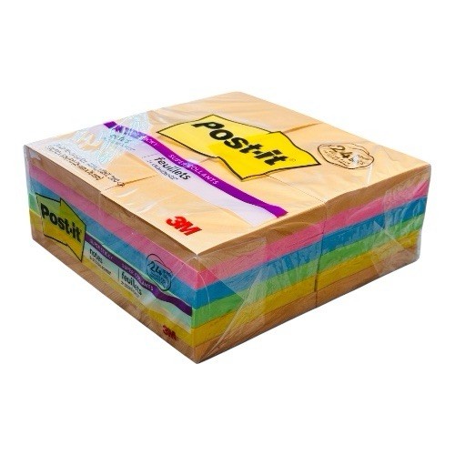 24 Pads Post-it Super Sticky Notes 3 x 3 Energy Boost Collection 90 Sheets/Pad