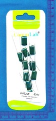 10pack COMMLAB 0.022uF 630V Radial Polyester Film Capacitors .022 uF 2J223J 223J