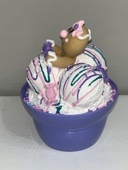 Gingerbread Candy Ice Cream Dessert Handmade Faux Fake Food Purple
