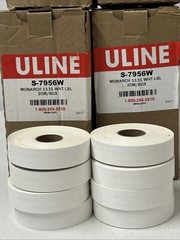 Uline Monarch 1131 White Labels S-7956W 20M 8 Per Box