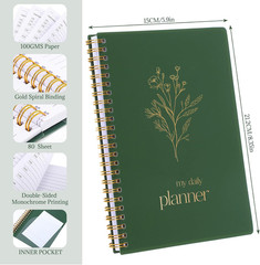 Undated Daily Planner with Hourly Schedule, 5.71″ X 8.35″ Daily to DO