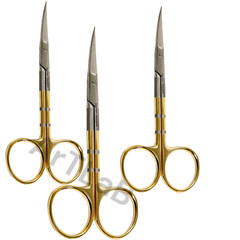 4.5″ Iris Scissors Curved With Tungsten Carbide Inserts Serrated – German Steel