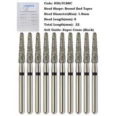 Dental Diamond Burs FG Round End Taper 856 850 Super Coarse Fine High Speed Burr