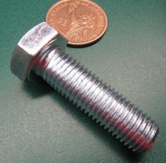 Tap Bolt, FT, 8.8 Zinc Plated Metric, M12 x 1.50 x 40 mm Length, 25 Pc